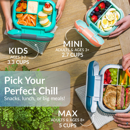 Bentgo® Chill Mini Lunch Box - Crisp Grays | Pick Your Perfect Chill - Snacks, Lunch Or Big Meals!