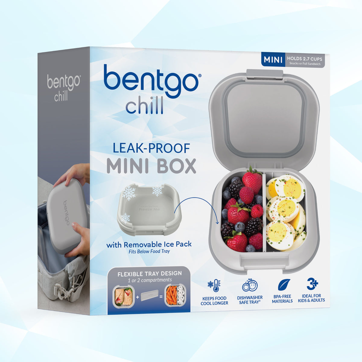 Bentgo® Chill Mini Lunch Box - Crisp Grays | Packaging Image