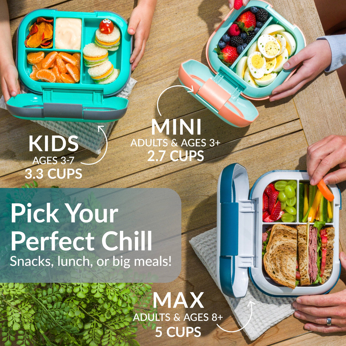 Bentgo® Chill Max Lunch Box - Fog and Deep Teal | Pick Your Perfect Chill - Snacks, Lunch, Or Big Meals