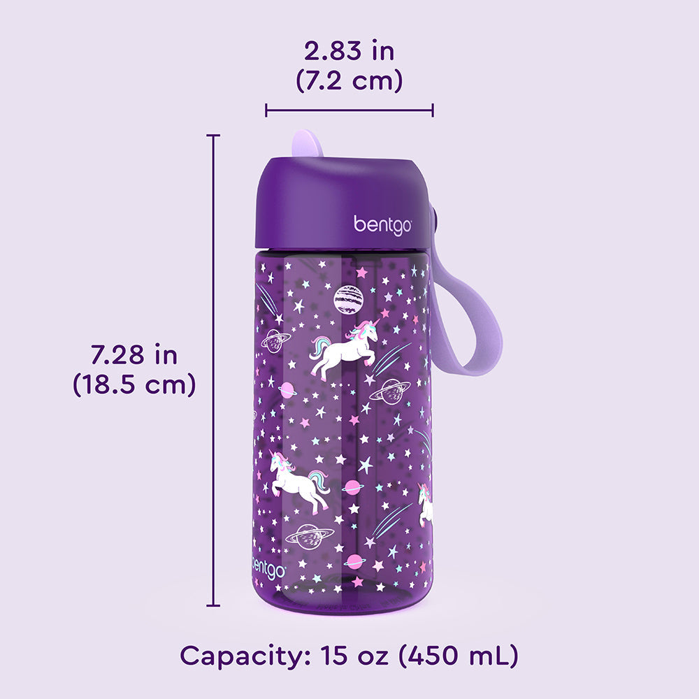 Bentgo® Kids Water Bottle - Unicorn | Dimensions + What’s In The Box