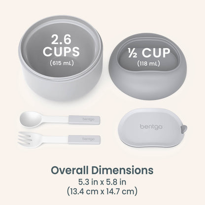 Bentgo® Bowl (2-Pack) - Gray | Dimensions & What’s In The Box