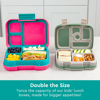 Bentgo® Pop Lunch Box- Bright Coral/Teal | Double The Size - Twice The Capacity Of Our Kids’ Lunch Boxes, Made For Bigger Appetites!