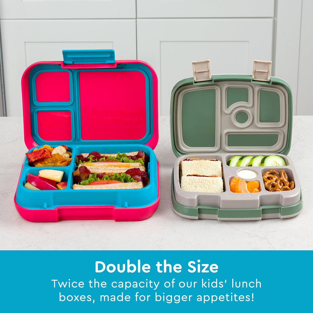 Bentgo® Pop Lunch Box- Flame Red/Turquoise | Double The Size - Twice The Capacity Of Our Kids’ Lunch Boxes, Made For Bigger Appetites!
