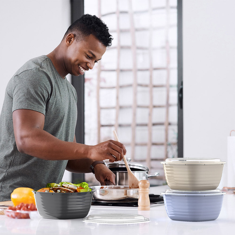 Bentgo® Prep 1-Compartment Bowls - Periwinkle | Lifestyle Image