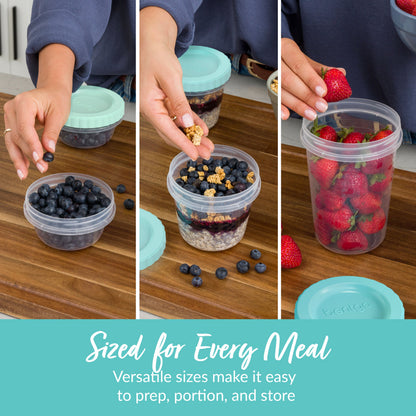 Bentgo® Prep Twist-Top Containers (60-Piece) - Sized For Every Meal - Versatile Sizes Make It Easy To Prep, Portion, And Store