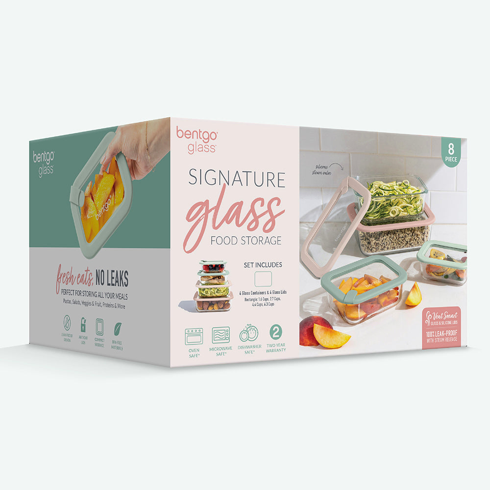 Bentgo Signature Glass Food Storage Set (8-Piece) - Desert Sage | Packaging